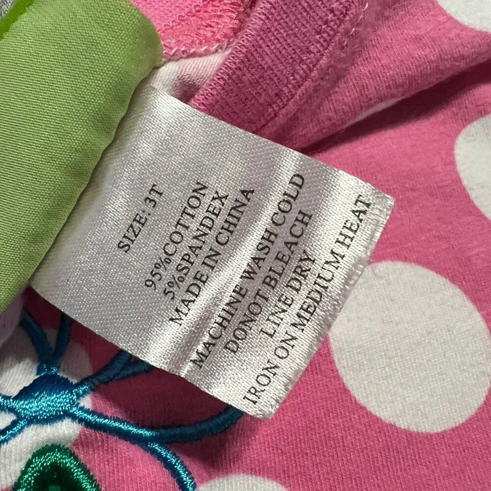 Classic Whimsy 3T Pink Christmas Tree Appliqué Pajamas